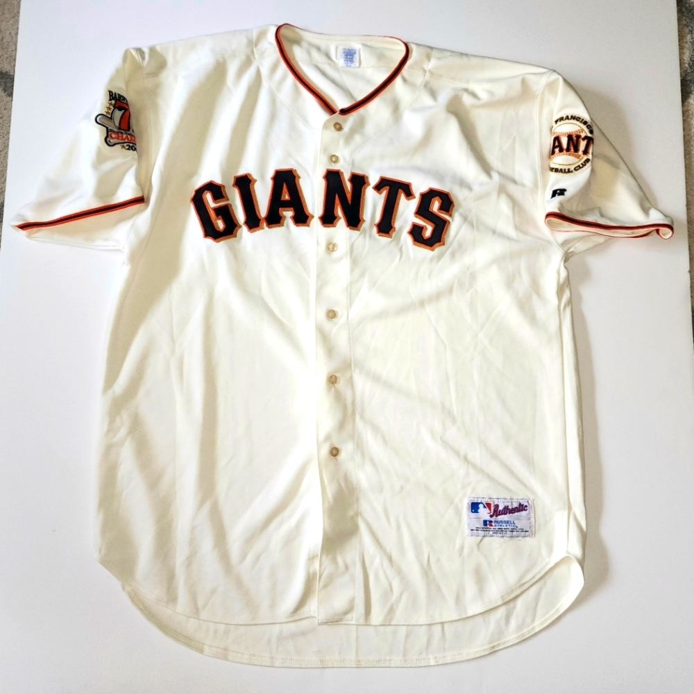 San Francisco Giants Barry Bonds 2001 homerun champion Jersey Russell size 56